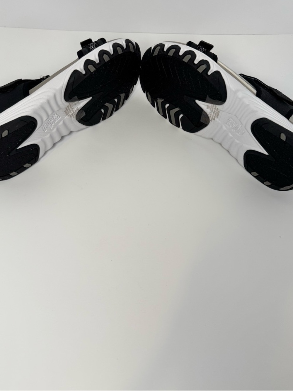 Ryka Re-Zorb Lite Black and White Sport Sandals with Cushioned Footbed - Picture 3 of 7